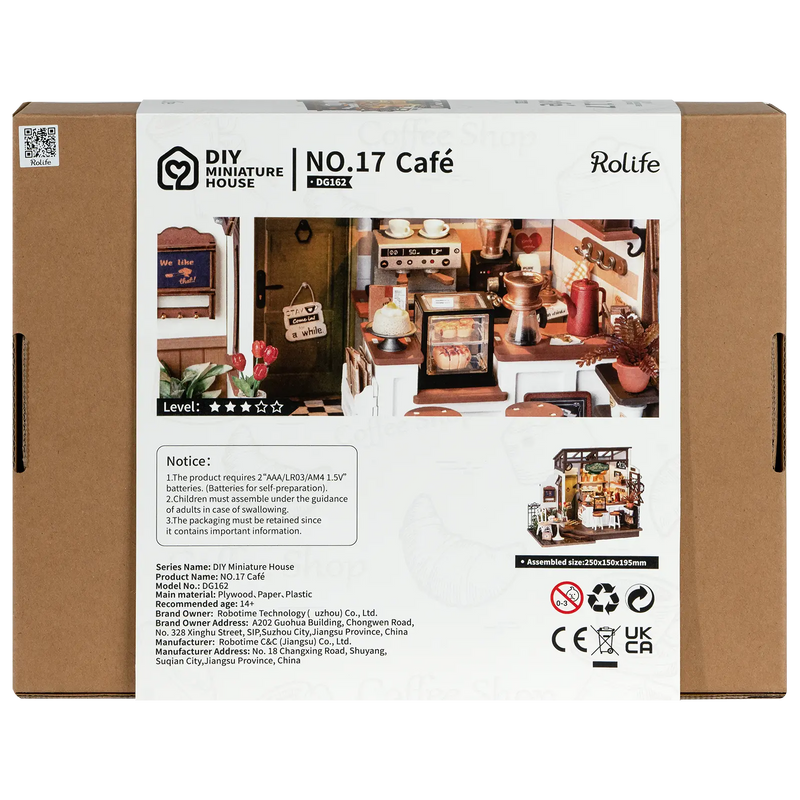 Rolife No.17 Café DIY Miniature Dollhouse 3D Wooden Toys LED Decor Kids Gifts Rolife No.17 Café DIY Miniature Dollhouse 3D Wooden Toys LED Decor Kids Gifts