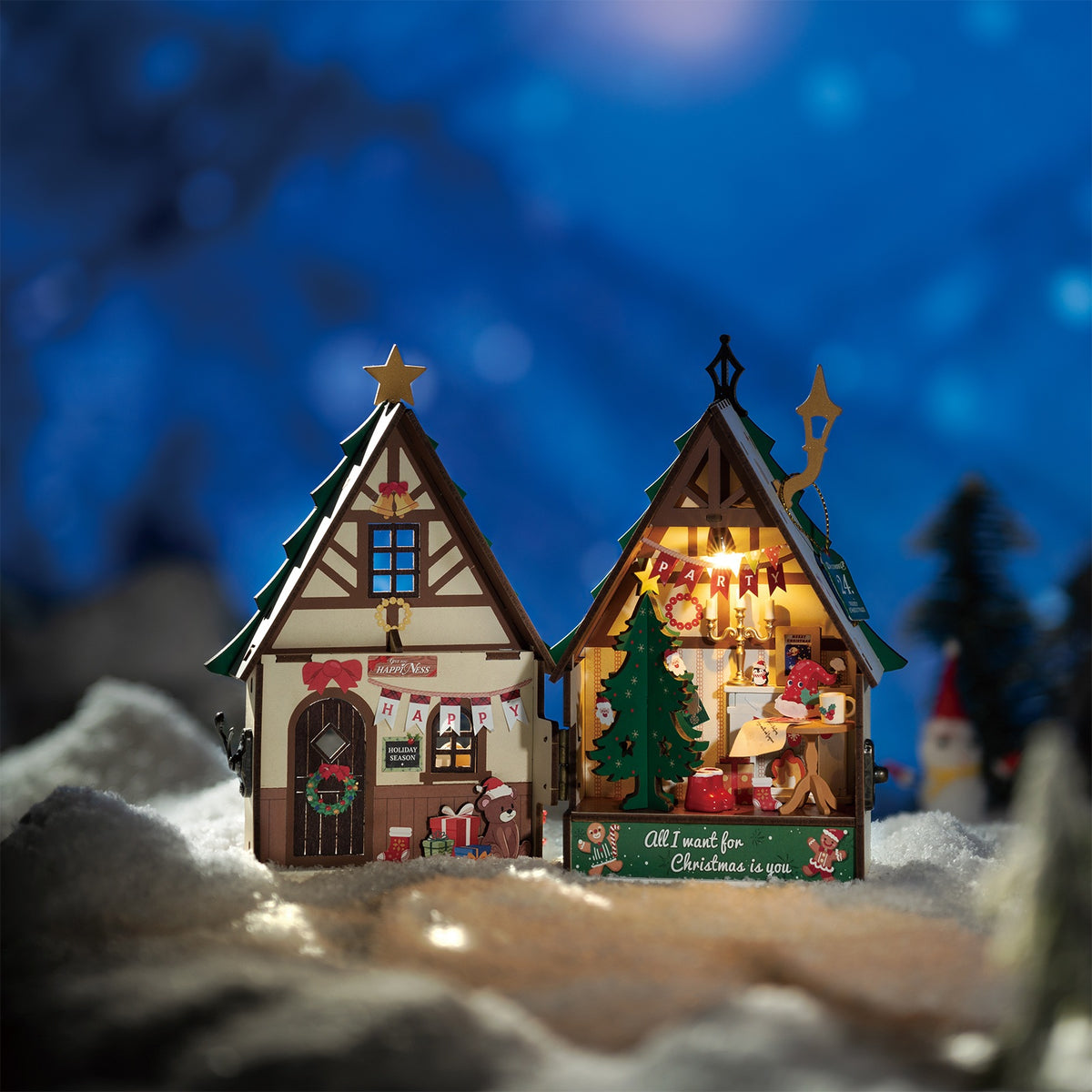 Kerst zelfbouw miniatuur huisjes kopen