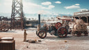 Atmospheric video presentation of the Robotime Steam Engine, wooden construction kit of a vintage steam vehicle with trailer