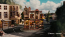 Atmospheric video presentation of the Robotime Dream Coffee Factory, wooden construction kit of a cozy coffee factory with lights, sounds, and moving parts where coffee is served