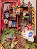 Detail of interior in the Robotime Alice Adventure book nook