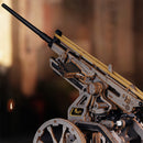 The rubber band-loaded barrel of the Robotime Anti-aircraft Gun