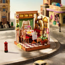 Atmospheric presentation of the Robotime Champs-Élysées Bistro, miniature house depicting a romantic bistro in Paris
