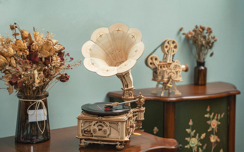 Mini Gramophone Vintage En Résine - Décoration De Table Rétro Pour Maison Et Bureau (4,3x2,3x2,3 Cm) - 2
