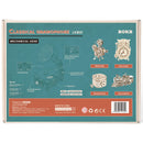 Back of package of the Robotime Classical Gramophone, wooden model kit of a functional gramophone