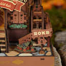 Close-up of the ROKR-sign of the Robotime Cuckoo Clock