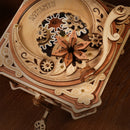 Details of the turntable and tonearm of the Robotime Diva Gramophone