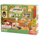 Front of package of the Robotime Doggie Art Gallery, 1,000-piece jigsaw puzzle of a painting depicting dogs in a room with art