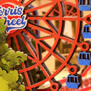 Details of the ferris wheel in the Robotime Fairytale Amusement Park