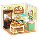 Product photo of the Robotime Farmhouse Kitchen, plastic miniature kitchen in vintage country style