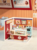 Atmospheric presentation of the Robotime Flavorful Ice Cream, plastic miniature house of an ice cream shop