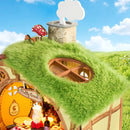 The grass-covered roof of the Robotime Fluffy Grove