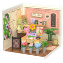 Product photo of the Robotime Fresh Flower Shop, plastic miniature house of a cozy flower shop