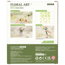 Back of package of the Robotime Green Rose, plastic construction set of a green rose