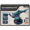 Front of package of the Robotime Hammerhead Shark, metal model kit for a futuristic hammerhead shark with lights and moving parts