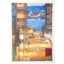 Product photo of the Robotime Kennedy Town Seascape, 1,000-piece jigsaw puzzle of a street in a harbor village with boats in the background
