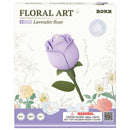 Front of package of the Robotime Lavender Rose, plastic construction set of a purple rose