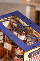 Detail of the opening on top of the Robotime Leisure Time Tea Room