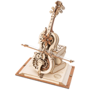 Product photo of the Robotime Magic Cello, wooden construction kit for a music box in the shape of a cello