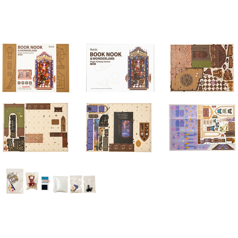 Contents of the Robotime Magic Fantasy Corner construction set