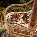 Transparent lid and flower decoration on the back of the Robotime Magic Piano