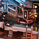 Details in the lower section of the Robotime Marble Run The Last City