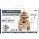 Front of package of the Robotime Mechanical Orrery, mechanical wooden model kit of a solar system