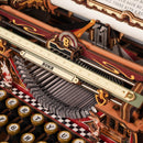 Close-up of the type bars in the Robotime Mechanical Typewriter (Magic Version)