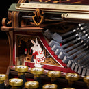 One of the bunnies on the front of the Robotime Mechanical Typewriter (Magic Version)