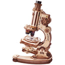 Product photo of the Robotime Microscope, wooden construction set for a working microscope