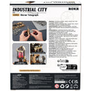 Back of package of the Robotime Morse Telegraph, model kit of an electric telegraph