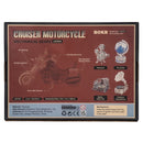 Back of package of the Robotime Motor, wooden model kit of a driving motorcycle