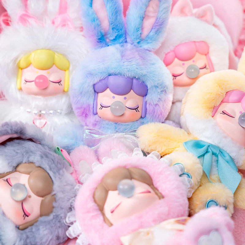 Six color variants of the Robotime Nanci Shining Bunny, blind box with a cute figurine in a bunny suit in multiple color variants