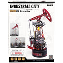Front of package of the Robotime Oil Extractor, model kit of an industrial pumpjack