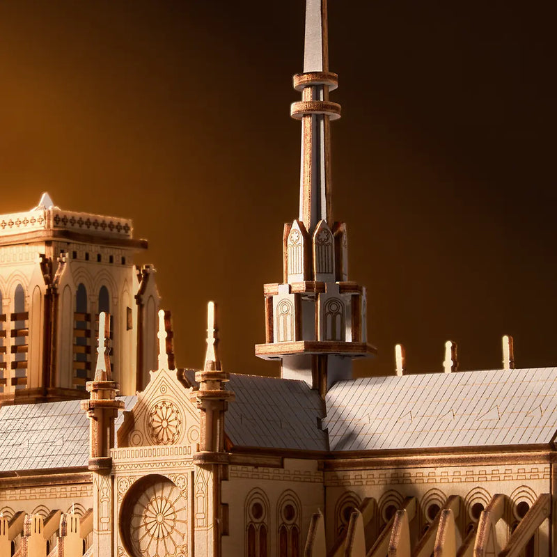 Details of the tower of the Robotime Paris Cathedral