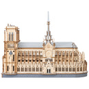 Product photo of the Robotime Paris Cathedral, wooden modelling kit of the Notre-Dame in Paris