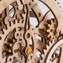 Close-up of the gears and hand of the Robotime Pendulum Clock