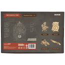 Back of package of the Robotime Pendulum Clock, wooden model kit of a mechanical clock