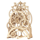 Product photo of the Robotime Pendulum Clock, wooden model kit of a mechanical clock