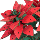 Close-up of one of the flowers of the Robotime Poinsettia