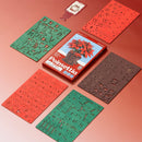 Package contents of the Robotime Poinsettia, wooden construction set of a Christmas flower