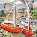 The two red sailboats in the Robotime Red Boats
