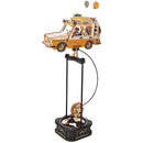 Product photo of the Robotime Road Tripper, wooden construction set of a rocking car