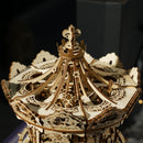 The roof with spire of the Robotime Romantic Carousel