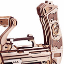 Close-up of the two triggers of the Robotime Rotating-Barrel Machine Gun