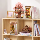 Atmospheric presentation of the Robotime Sakura Pavilion, Sakura Tree House, Sakura Wine Alley and Sakura Densya