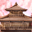 The pagoda roof of the Robotime Sakura Pavilion