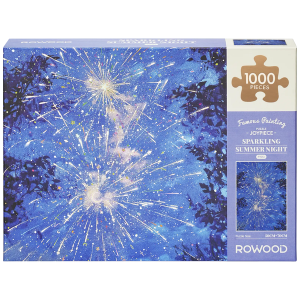 Front of package of the Robotime Sparkling Summer Night, 1,000-piece jigsaw puzzle of fireworks on a summer night