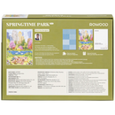 Back of package of the Robotime Springtime Park, 1,000-piece jigsaw puzzle of a picnic at the swan pond in the park in spring