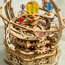 Details of the gear mechanism beneath the planetarium in the Robotime Starry Night